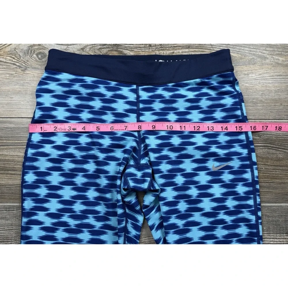 Nike Dri Fit Pants Leggings‎ Blue Run Fast Live Fearless Capri Cropped Size Med